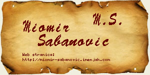 Miomir Šabanović vizit kartica